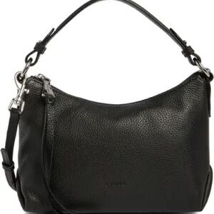 AIMEE Black Leather Night Shift Convertible Shoulder Bag